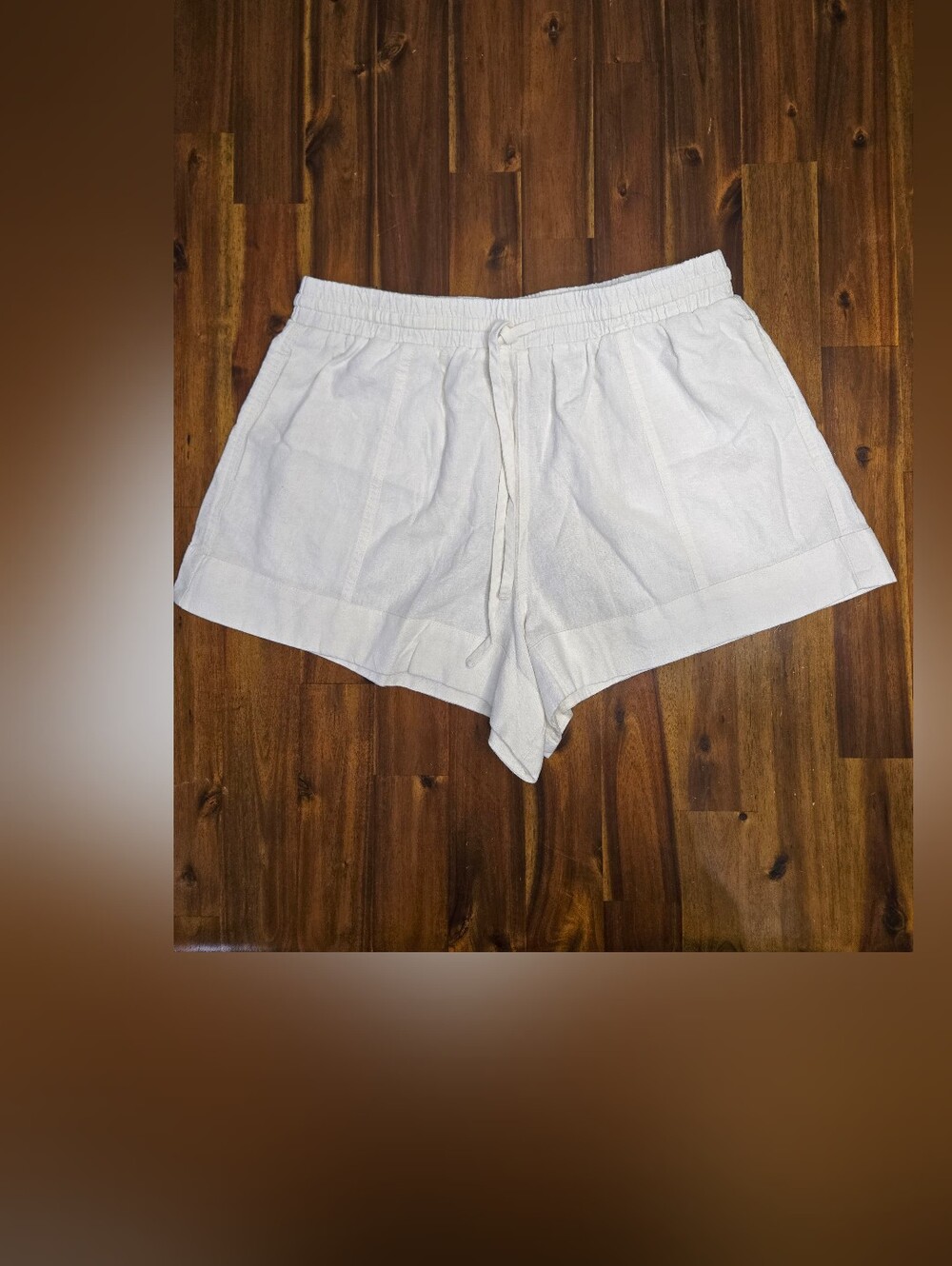 Universal Thread White High-Rise Drawstring Linen-Blend Shorts NWOT